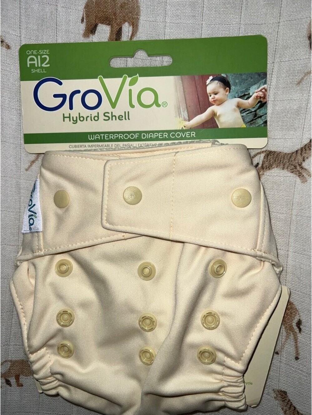 NIP snap Grovia Hybrid Diaper Shell Vanilla